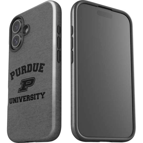 Purdue University Purdue Grey Logo iPhone 16 Plus Impact Case